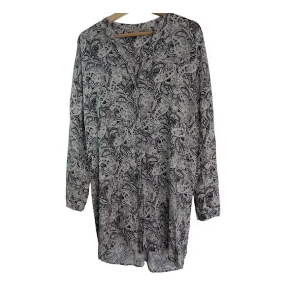 AllSaints Grey Paisley Tunic Dress - Picture 12 of 14